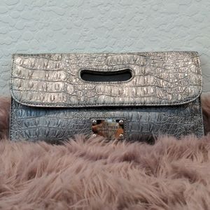 Nine West Metallic Faux Animal Print Clutch